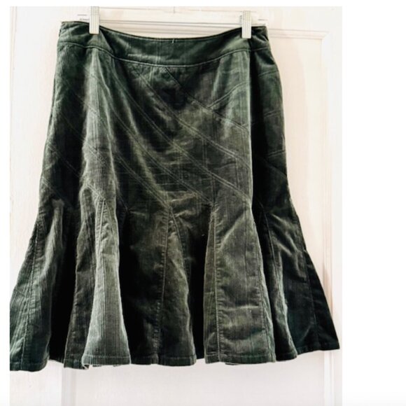 Anthropologie Fei Corduroy Flare Skirt Preppy Flair Autumnal Cabin Cottagecore - Picture 4 of 7